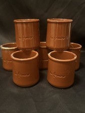 La Fermiere Yogurt Terracotta Bowls Limited Edition Autumn Brown Set Of 7