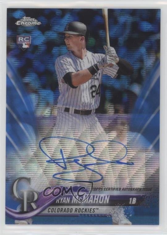 2018 Topps Chrome Rookie Blue Wave Refractor /150 Ryan McMahon #RA-RM Auto RC