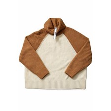 New Victoria's Secret PINK Varsity Knit Chunky Turtleneck Sweater - Size M Brown