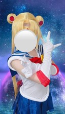 Sailor Moon Cosplay Costume Set Blue Red White Wig SZ S 14 35 Used Japan