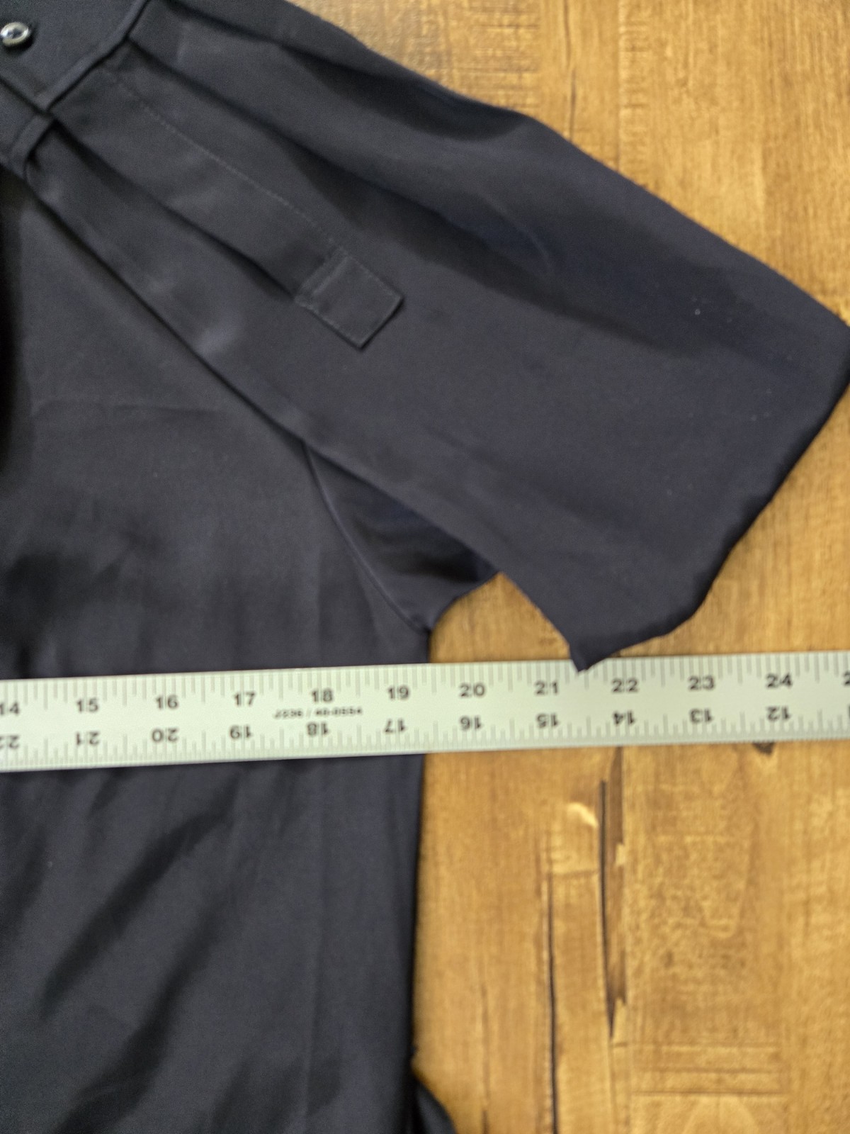 NWT Uniqlo Shirt Dress Women XS Navy Blue Button Front L/S Belt Tie Collar Knee thumbnail 4