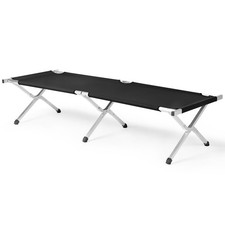 Portable Folding Camping Cot with Carrying Bag Army Black New