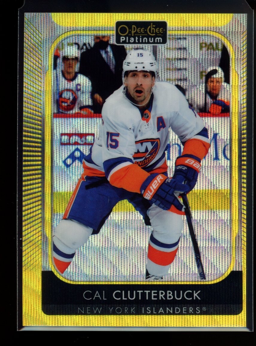 2021-22 O-Pee-Chee Platinum #95 Cal Clutterbuck Neon-Yellow-Surge