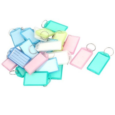 24Stück sortiert Farbe Kunststoffgepäck Key ID Name Label-Tags Schlüsselring