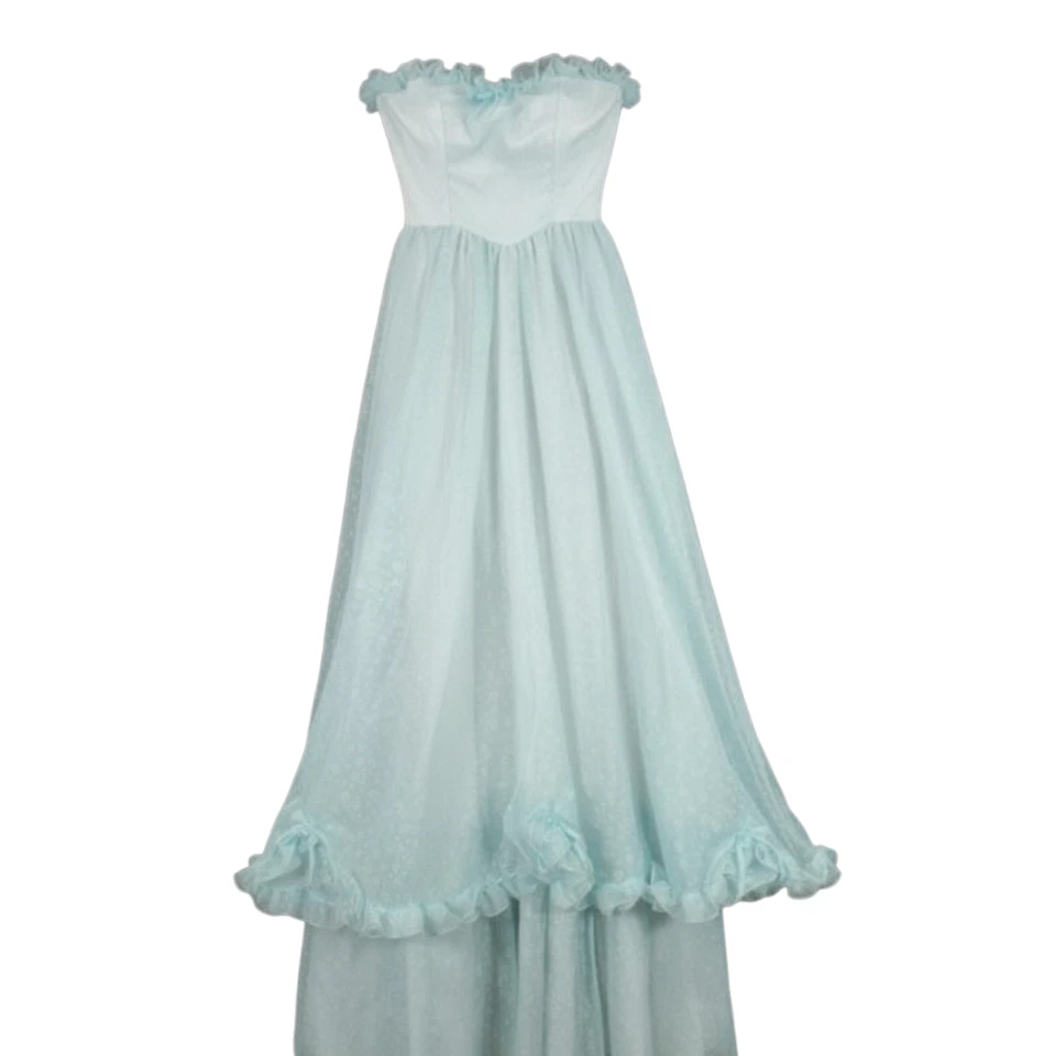 Corpiño corpiño con volantes florales de gasa graduación/boda de colección con enagua tutú deslizable talla S Foto 2 de 4