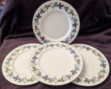 Set of 4 Royal Doulton China "Burgundy" 27cm dia. Dinner Plates
