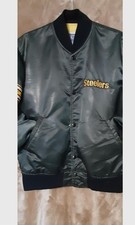 Pittsburgh Steeler Quilted Bomber Jacket. Preowned, Worn Vtg. 1990s reduced