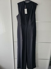 Mango Women's Black Tailored Smart Sleeveles Jumpsuit Size XL New with Tags