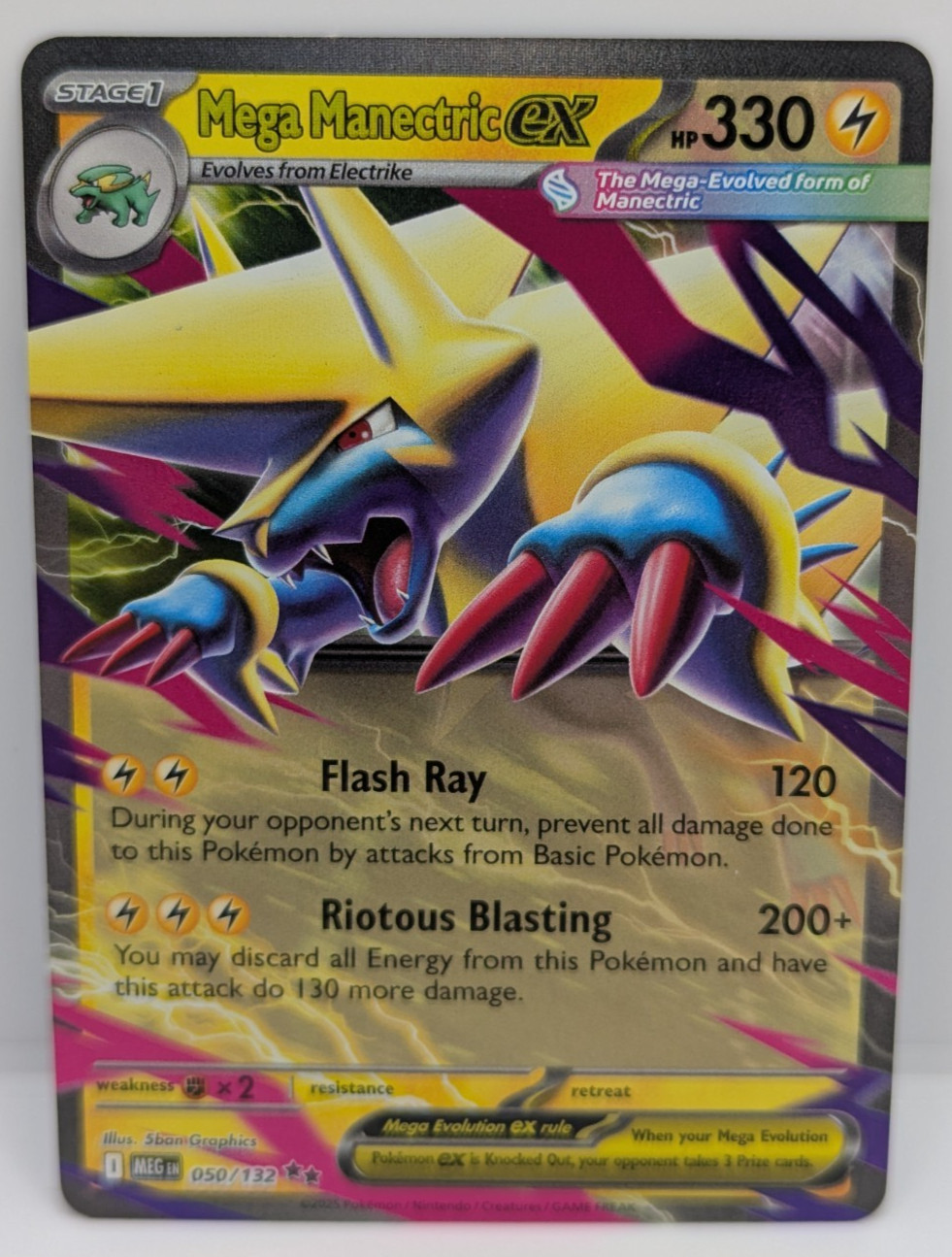 Mega Manectric ex 050/132 Me01: Mega Evolution Holo NM Pokemon
