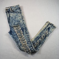 Sneak Peek Women's 7 Acid Distressed Jeans USA Made Slim Stretch Vintage