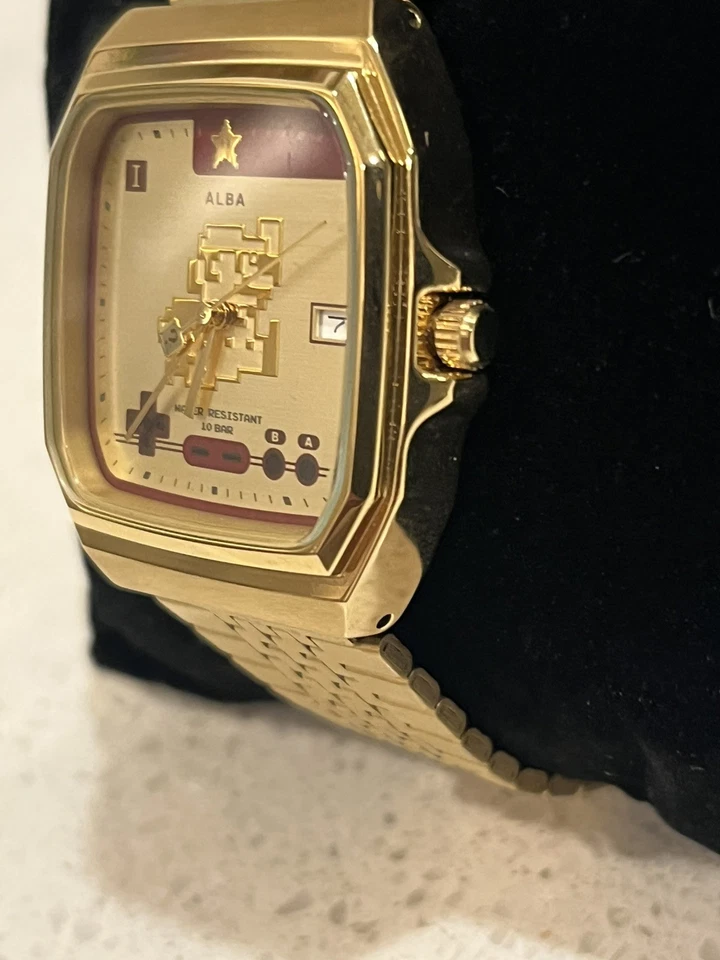 SEIKO ALBA ACCK711 Mario Limited Quartz Watch Gold 10ATM Japan Model Pre-owned - Image 4 of 4