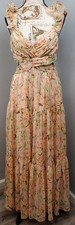 ASTR The Label Tiered Maxi Dress Womens S Multi Floral Backless Ruffled Back Zip