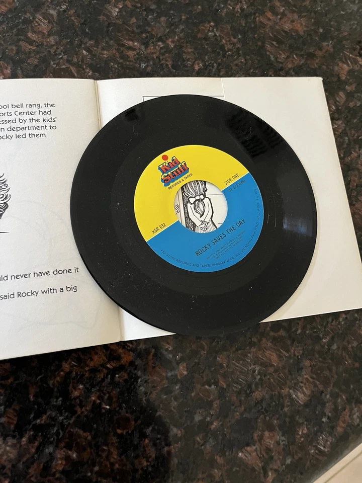 Rocky Stallone vinyl 7” ep record mint 1983 hear, read book Kid Stuff - Image 4 of 4