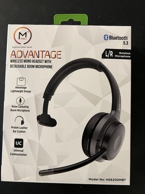 Morpheus 360 Advantage Wireless Headset w/Detachable Boom Microphone HS6200MBT 