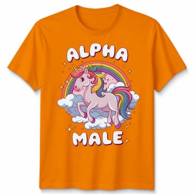 Alpha männlich lustig sarkastisch Regenbogen Einhorn toller Hirsch tun Unisex Tshirt