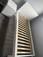 IKEA White Malm Bed with 2 Draws and Bedside Table