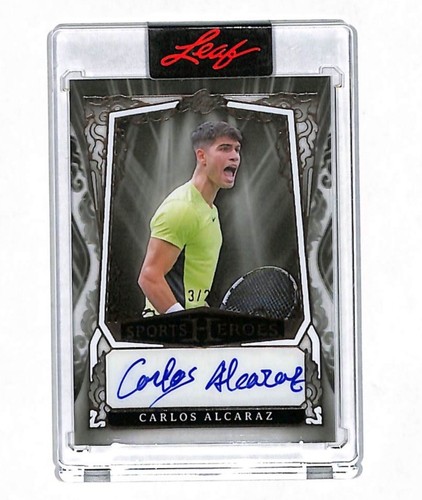 2025 Leaf Sports Heroes Carlos Alcaraz 3/20 Clear Auto Autograph Card Tennis