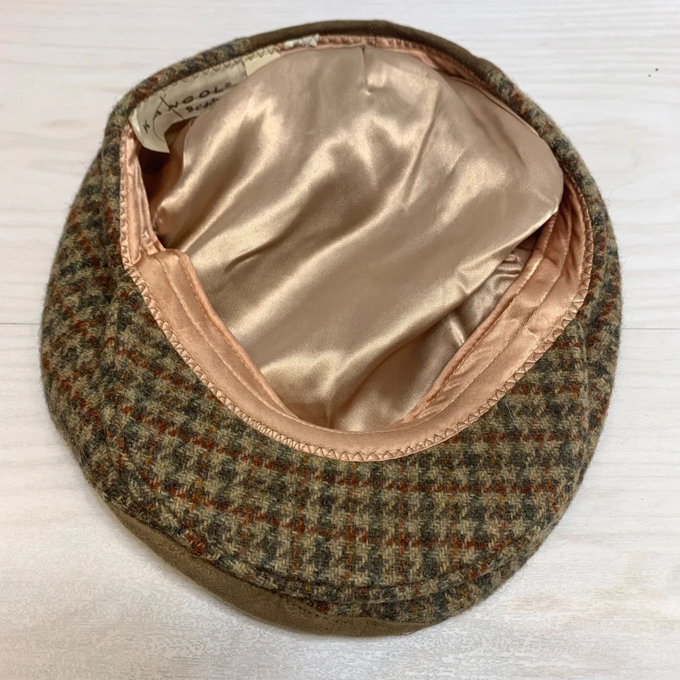 Chapéu xadrez vintage design Kangol vintage jornaleiro cabbie bronzeado - Imagem 2 de 4
