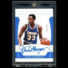 David Thompson 2018-19 National Treasures Platinum 1/1 Treasured Signatures Auto