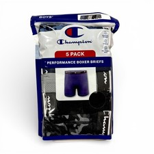 Champion Boys' 5 Pack Stretch Performance Boxer Briefs Grey Blue Camo, S 
