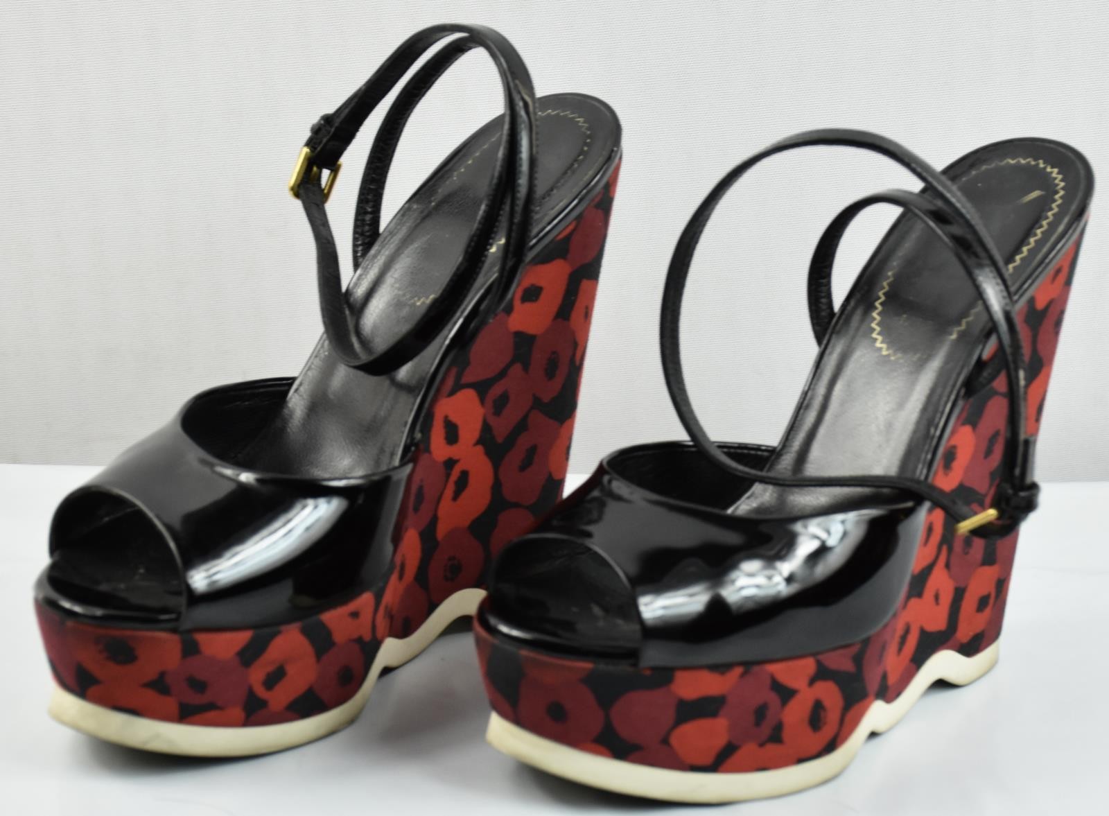 Yves Saint Laurent sandali donna zeppa cinturino scarpe tacco taglia 36 = 5 5 US