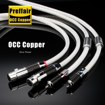 Preffair 12strands OCC Copper Silver Plated Audio Cable HIFI XLR to RCA Plug