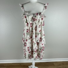 Target XXL Fairy Dress Floral Ivory Ruffle Tiered Whimsy Coquette Sleeveless