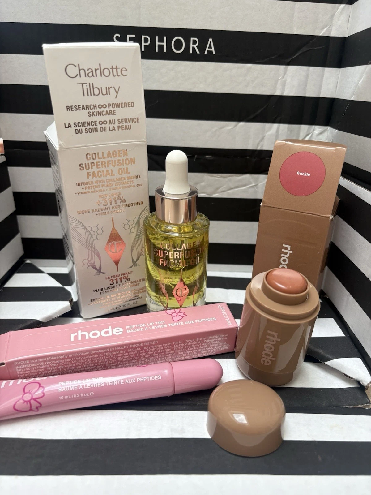 Charlotte Tilbury New Ultimate Glow Facial Oil Collagen Blush & Lip Tint New Set