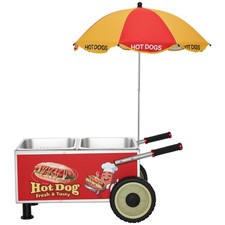 Uimoso Electric Hot Dog Steamer Cart 1200W with Adjustable Temperature 86-203&deg;F