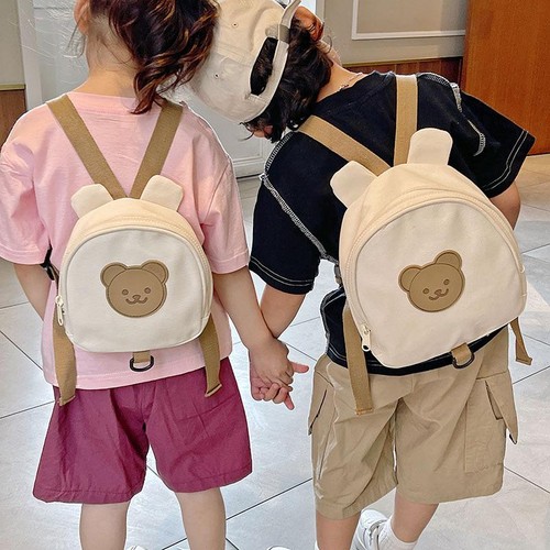 Canvas Baby Rucksäcke Kindergarten Schultasche Bär Hase Koreanisch Anti-Lost Kinder B - Bild 3 von 30