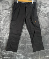Dickies Cargo Work Pants Black W30 S Utility Carpenter Trousers Mens