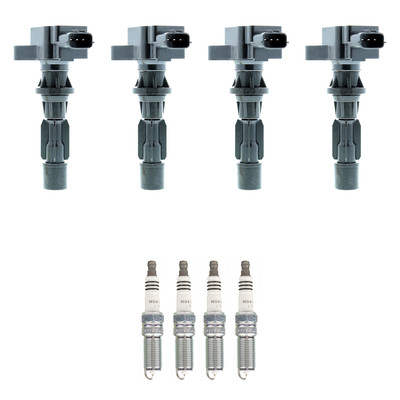Denso 4 Ignition Coil 4 NGK Ruthenium Spark Plugs Kit For 3 6 CX-7 2.3 L4 Turbo