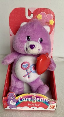New 2005 Care Bears Share Bear Happy Valentines Day Bear Play Along 7'' Plush
