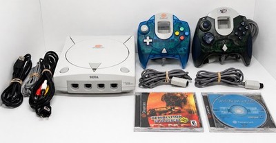 Clean Sega Dreamcast HKT-3020 Bundle Tested Demolition Racer CIB 2 Controllers