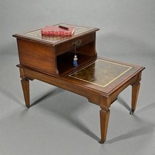 Antico tavolino da Salotto stile Scaletta biblioteca libreria scala legno pelle