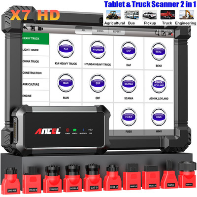ANCEL X7 HD Profi 24V 12V LKW Diagnosegerät Alle System DPF AdBlue Für Iveco MAN