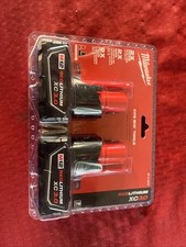 New Milwaukee M12 48-11-2412 12 Volt 3.0 AH XC Red Lithium Batteries 2 Pack