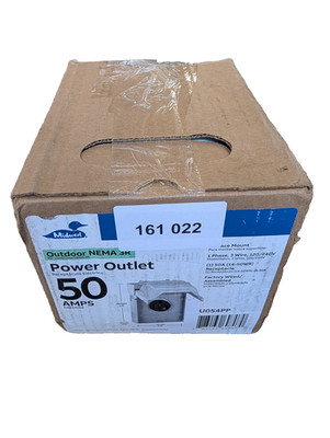 Midwest Outdoor 50A RV Power Outlet Box U054PP Pre Wired 14-50WR Receptacle