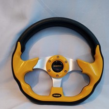 Momo Eagle Street Sport Steering Wheel 320mm 12in Yellow New Open Package Momo Eagle Street Sport Steering Wheel 320mm 12in Yellow New Open Package
