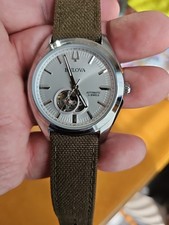 New Bulova Surveyor 96a274 White Dial With Braclet And After Market Band