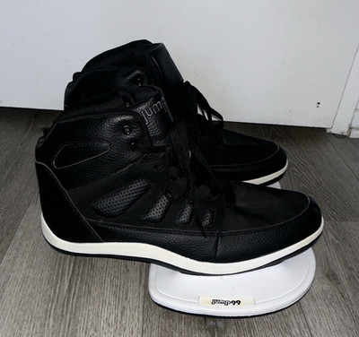 Jump99 Men's High Top Athletic Sneakers, Black/White Solid Lace-Up