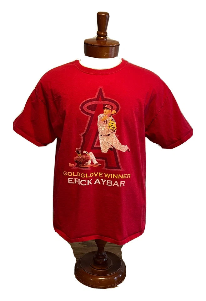 Los Angeles Angels Erick Aybar Guante Dorado SGA Promo Camiseta Roja XL Hanes Foto 2 de 4