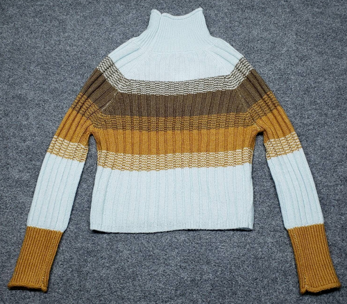 Rue21 Sweater Womens S Multicolor Striped Long Sleeve Mock Neck Pullover New - Picture 2 of 12