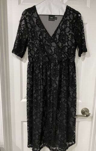 ASOS maternity black lace dress formal Size 6