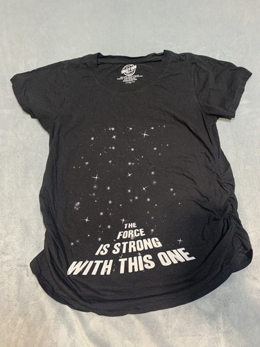 CrazyDog Damen T-Shirt Größe L Umstandsmode The Force Is Strong With This One schwarz - Bild 1 von 8