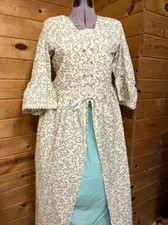 Colonial 18th century outlander Williamsburg cotton ballgown polonaise