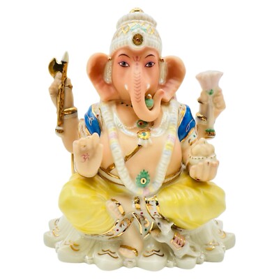 Lenox Hindu God Lord Ganesh Porcelain Figurine Lucky Elephant Ganapati Statue