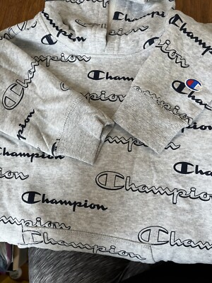 CHAMPION Sweatshirt (Medium) Gray Pullover Hoodie Kids/Youth