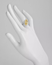 Fancy Intense Orange Yellow Marquise Cut 3.44CT Citrine  Bright CZ Halo Ring