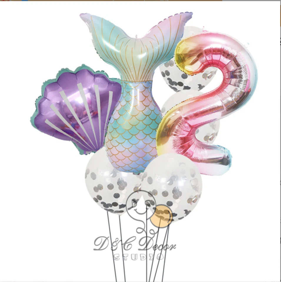 Ariel Mermaid Shaped Large Foil Balloon, Girls Birthday Party Decoration - image 2 of 2